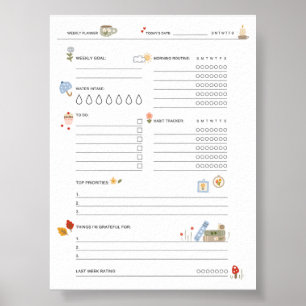 Self-Care Planner for Busy Moms Cosy Wellness Poster