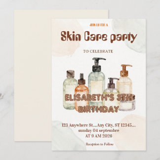 Self-Care Skin Care Party Invitation Relax & Glow