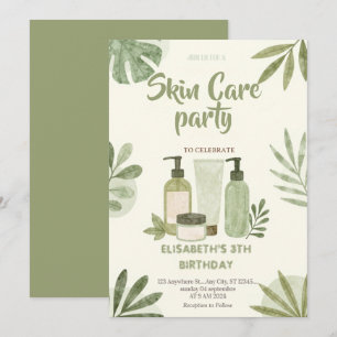 Self-Care Skin Care Party Invitation  Relax & Glow