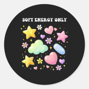 Self-care Soft Energy Only Love Mental Health Awar Classic Round Sticker