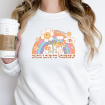 Self Care Sweatshirt Trendy Retro Good Vibes Women