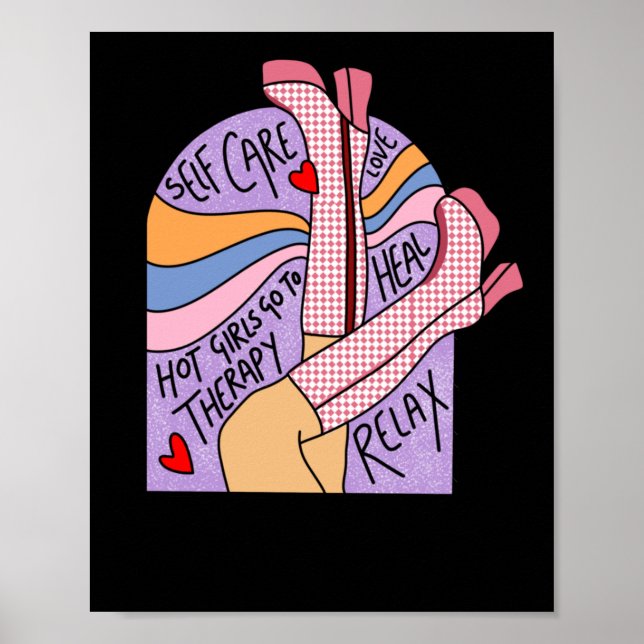 Self Care Therapy Sticker  Poster (Front)