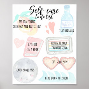 Self-care to do list poster
