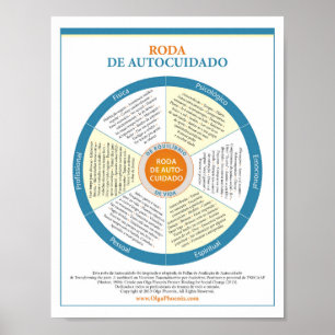 Self-Care Wheel. Portuguese. Poster