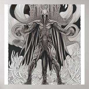 Self Colouring Dragon God Poster