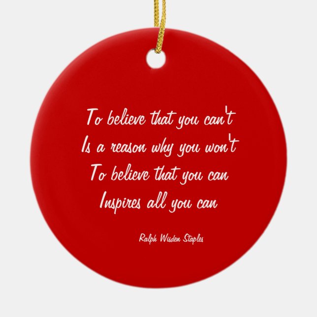 Self confidence ceramic ornament (Front)