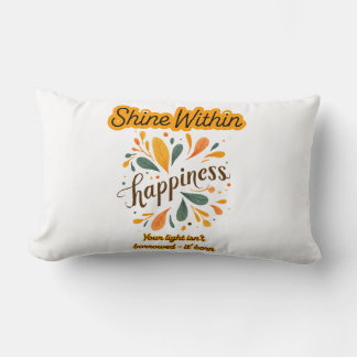 self-confidence, happiness, text, inspirational lumbar cushion