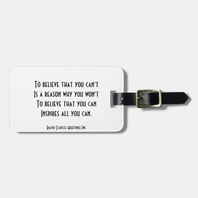 Self confidence luggage tag (Front Horizontal)