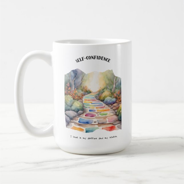 Self-Confidence Positive Affirmation Card Coffee Mug (Left)