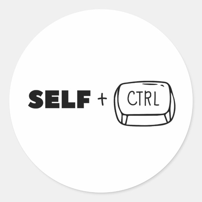 SELF CONTROL CLASSIC ROUND STICKER (Front)