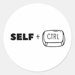 SELF CONTROL CLASSIC ROUND STICKER