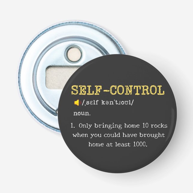 Self Control Definition Funny Personalized Bottle Opener (Front)