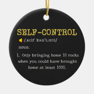 Self Control Definition Funny Personalized Ceramic Ornament