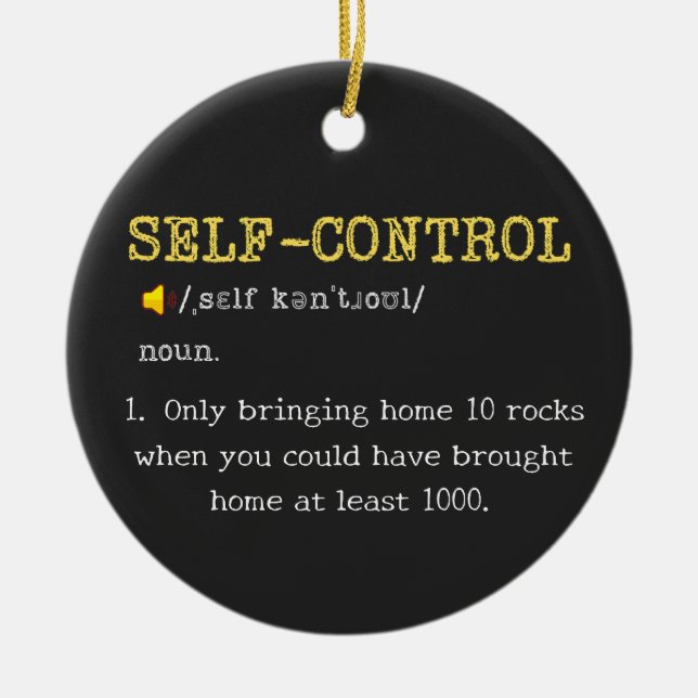 Self Control Definition Funny Personalized Ceramic Ornament (Front)