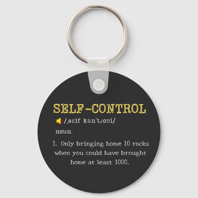 Self Control Definition Funny Personalized Key Ring (Front)