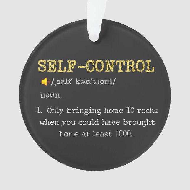 Self Control Definition Funny Personalized Ornament (Front)