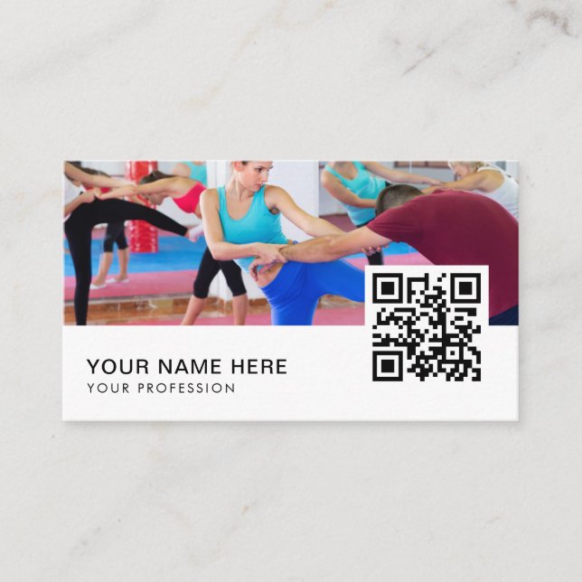 self-defence coach QR Code  Business Card (Front)