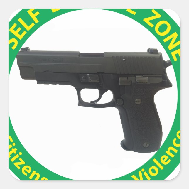 Self Defence Zone-Violence Square Sticker (Front)