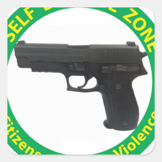 Self Defence Zone-Violence Square Sticker