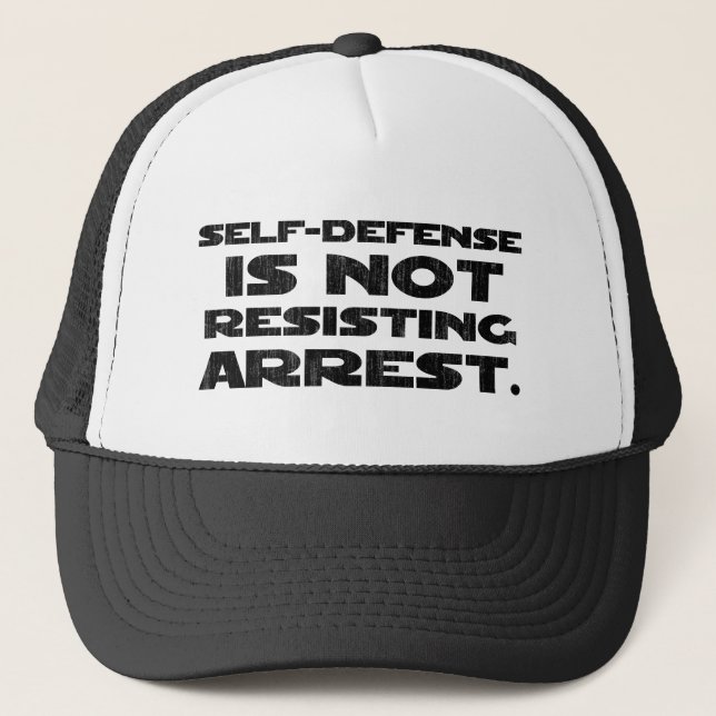 Self-Defense3 Washed Light Trucker Hat (Front)