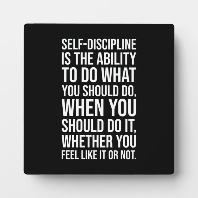 Self-Discipline - Gym, Hustle, Success Mindset Plaque (Front)