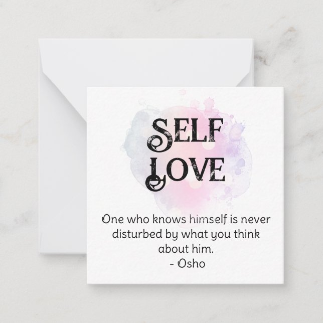 *~* Self Esteem AP62 Love Yourself Flat Note Card (Front)