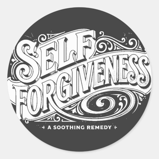 self forgiveness classic round sticker (Front)
