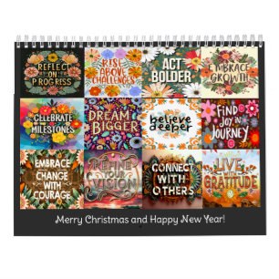 SELF-GOAL QUOTE CLASSIC BOHO THEMED YEARLY CALENDAR