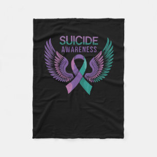 Self Harm Awareness Sticker Fleece Blanket