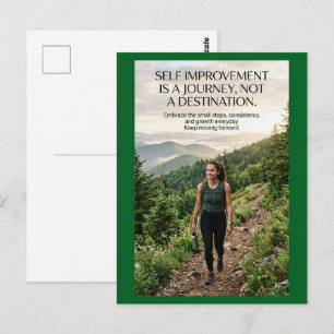 Self Improvement Is a Journey Not a Destination Postcard
