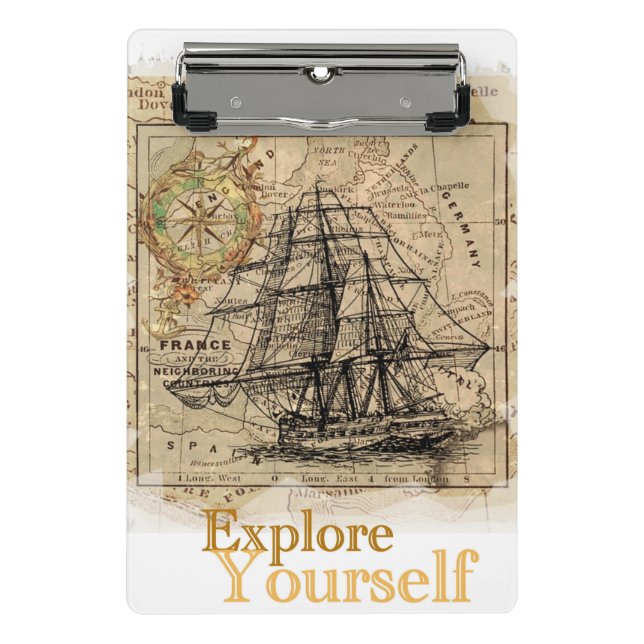Self Improvement Quote Modern Elegant Template Top Mini Clipboard (Front)