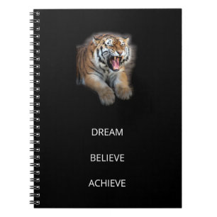 Self Improvement Success Modern Elegant Tiger Cool Notebook