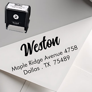Self Inking Address Stamp Minimalist Modern Style