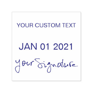 Self-inking Dater With Signature Date Custom Text Stamp