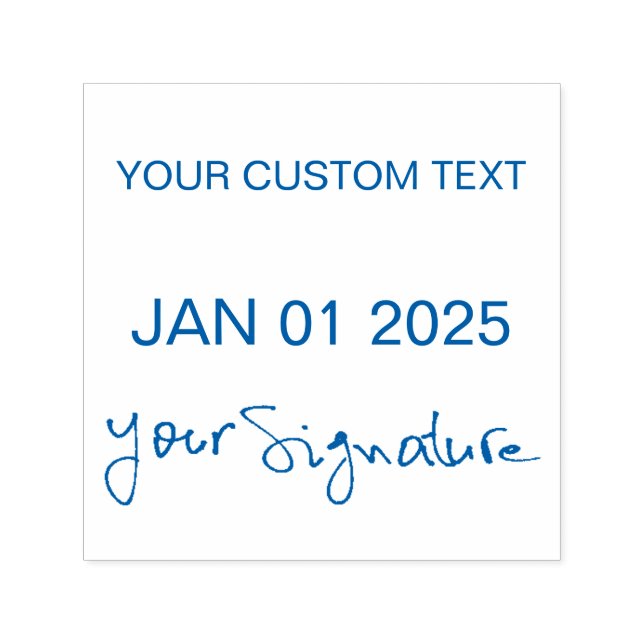 Self-inking Dater With Signature Date Custom Text Stamp (Design)