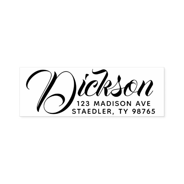 Self Inking Last Name Address Stamp Calligraphy (Design)