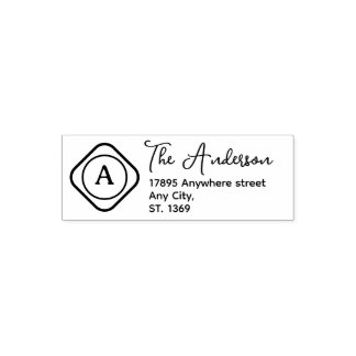 Self Inking Return Address Stamp with monogram