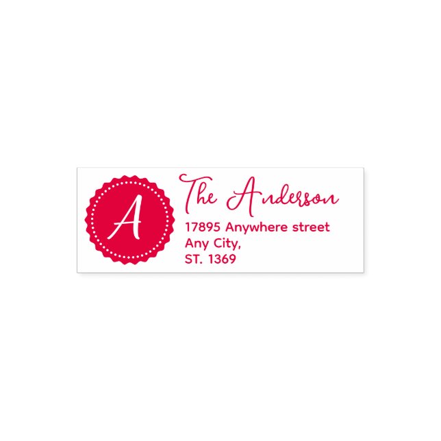 Self Inking Return Address Stamp with monogram (Design)