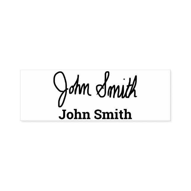 Self Inking Signature Stamp & Printed Name Below (Design)
