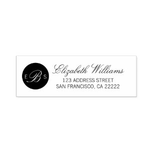 Self Inking Stamp Monogram Address Label