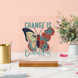 Self inspiration butterfly word art  acrylic sign