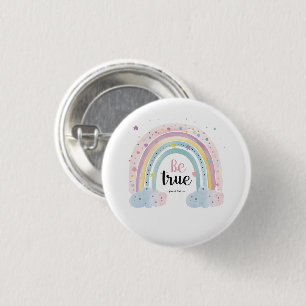Self Love Affirmation Cute Pastel Be True Rainbow 3 Cm Round Badge