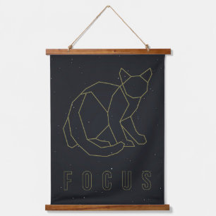 Self-love affirmation poster origami cat focus hanging tapestry
