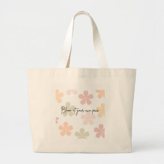 Self Love – Bloom at Your Own Pace 🌸 Large Tote Bag