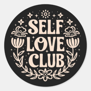 Self love club aesthetic classic round sticker