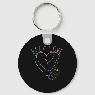 Self Love Club Mental Health Awareness Line Art Fo Key Ring