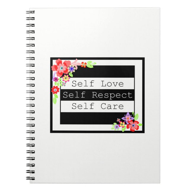 "Self Love" Gorgeous Floral Notebook. Notebook (Front)