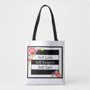 "Self Love" Gorgeous Floral Tote Bag. Bag