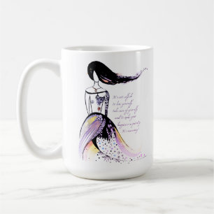 Self LOVE inspirational illustrated lady quote Coffee Mug