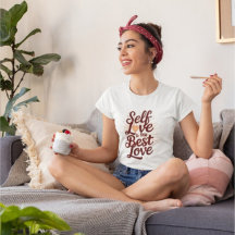 Self Love Inspirational Quote Maroon Lettering